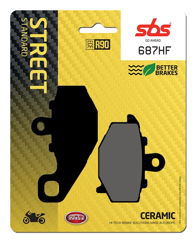SBS brake pads KH192 street standart ceramic colour black KAWASAKI ER-6F/gpz/kle/z/zr/ZX-6R/ZX-9R/ZX-10R/zzr rear(687HF)
